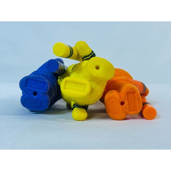 Vintage 1987 Crayola Crayon Flocked Bear Mini Figure Binney & Smith Complete Set - Picture 7 of 9